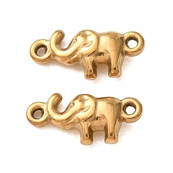 Golden 304 Stainless Steel Connector Charms, Elephant Links, Golden, 6.5x14.5x3mm, Hole: 1mm