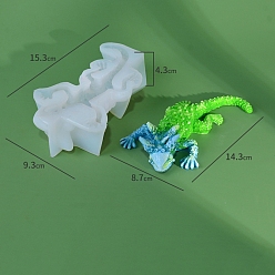 Белый Силиконовые формы, формы для литья смолы, для уф-смолы, эпоксидная смола, ящерица, белые, 153x93x43 мм