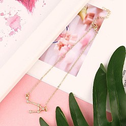 Весы Двенадцать созвездий сплава хрустальные стразы звенья цепи браслеты для ног для женщин, золотые, Весы, 8-1/4 дюйм (210 мм)