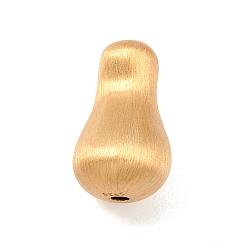 Chapado en Oro Real 18K 925 Cuentas de banco de estirado de plata esterlina, chapado en rack, larga duración plateado, pera, con 925 sello, real 18 k chapado en oro, 16.5x10~10.5 mm, agujero: 1.6~1.8 mm
