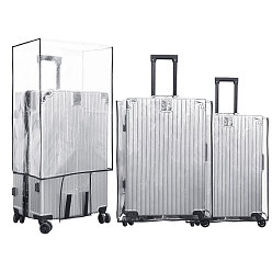Clear 3Pcs 3 Styles Transparent PVC Luggage Cover, Clear Travel Suitcase Protector, for Suitcase, Clear, 455~625x385~511x240~296mm, 1pc/style