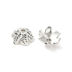 Античное Серебро Тибетском стиле сплав шарик крышки, без кадмия и без свинца, цветок, античное серебро, 11.5x13x5.5 мм, отверстие : 1.8 мм