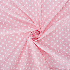 Pink Polka Dot Pattern Cotton Fabric, Garment Accessories, for DIY Crafts, Pink, 1600x0.2mm