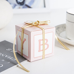 Pink Подарочная коробка, украшение свадьбы, коробка для упаковки конфет для детей, подарки для свадебных торжеств шоколадные для гостей, розовые, 5x5x5 см