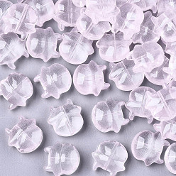Perle rosa Transparente Backfarbe Glasperlen, Kuh, Perle rosa, 11.5x12x6 mm, Bohrung: 1 mm
