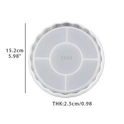 Flat Round Cup Mat Silicone Molds, Resin Casting Coaster Molds, For UV Resin, Epoxy Resin Craft Making, White, Flat Round, 152x25mm