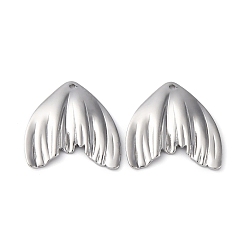 Платина Латунные подвески, без кадмия, без никеля и без свинца, рыбий хвост, платина, 15.5x15.5x1.5 мм, отверстие : 0.9 мм