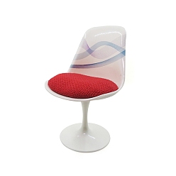 Белый Пластиковый офисный стул с подушкой миниатюрные украшения, аксессуары для домашнего кукольного домика с микро-ландшафтом, притворяясь опорными украшениями, белые, 85x80x140 мм