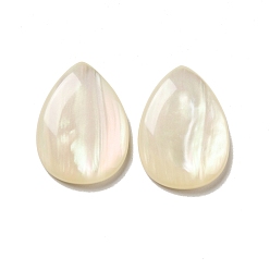 Seashell Color Resin Cabochons, Pearlized, Imitation Cat Eye, Teardrop, Seashell Color, 24.5x18x5mm