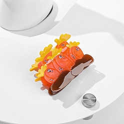 Оранжевый Заколки для волос из ацетата целлюлозы моркови (смола), аксессуары для волос для девочек и женщин, оранжевые, 63x48 мм