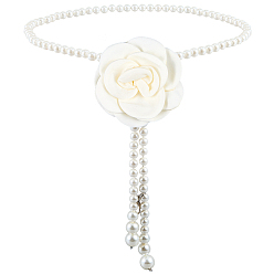 (404) Непрозрачное AB Кислое яблоко 1шт 3д тканевые цветы пластиковые имитация жемчуга цепочка из бусин, цветочный белый, 1025x8~13.5 мм