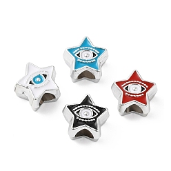 (52) Непрозрачная лаванда Ccb пластиковые европейские бусины, бусины с большим отверстием, звезда со злыми глазами, разноцветные, 11.5x12.5x7.5 мм, отверстие : 5 мм