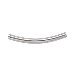 Edelstahl Farbe Anlaufgeschützt 304 gebogene Rohrperlen aus Edelstahl, gebogene Rohrnudelperlen, Edelstahl Farbe, 53x5 mm, Bohrung: 3.5 mm