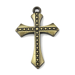 Античная Бронза Сплавочные подвески тибетского стиля, крестик, античная бронза, 50x34x4 мм, отверстие : 3 мм