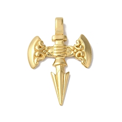 Золотой Вакуумное покрытие pvd 304 большие подвески из нержавеющей стали, очарование меча, золотые, 51.5x36x3 мм, отверстие : 7x4.5 мм