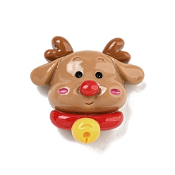 Олень Рождественская тема, непрозрачная смола, декодированные кабошоны, олень, 25.5x25.5x12 мм