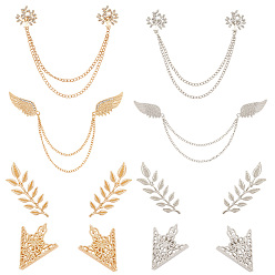 Платиновый & Золотой Броши-цепочки со стразами из сплава и воротник-галстук, платиной и золотом, 195 мм