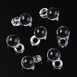 Прозрачный Прозрачные акриловые брелоки, круглые подвески, прозрачные, 14.5x9x9 мм, отверстие : 3.6 мм