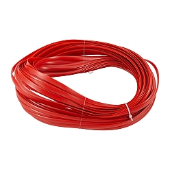 Cerise PE Plastic Imitation Rattan Wicker, Solid Weaving Material, for DIY Furniture Knitting, Flat, Cerise, 8x1.2mm, 32m/roll