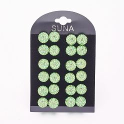 214_Перидот Подарок для валентина для нее, 925 серьги из стерлингового серебра австрийского хрусталя, мяч серьги, круглые, 214 _peridot, 10 мм