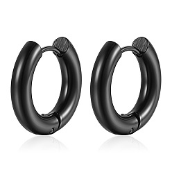 Черный 304 обруч серьги из нержавеющей стали замке, чёрные, 10x5 мм