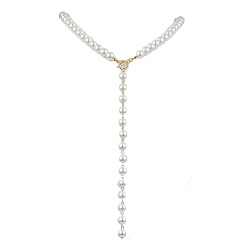 Blanc Perles de verre colliers de perles, blanc, 20.59 pouces (523 mm)