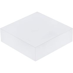 Blanc Bases acryliques givrées, carrée, pour la décoration d'affichage, fournitures d'artisanat découpées au laser, blanc, 80x80x24mm