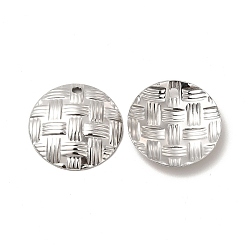 Нержавеющая Сталь Цвет Не тускнеющие 304 подвески из нержавеющей стали, плоский круглый шарм, цвет нержавеющей стали, 20x3 мм, отверстие : 1.8 мм