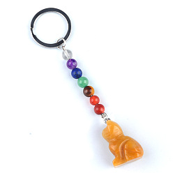 Топаз Нефрит Брелок с топазом и нефритом, с кварцевым резонатором, аметист, ляпис, авантюрин, красный агат, красная яшма, кошка, 11 см