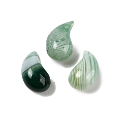 Полосатый Агат Натуральные полосатые агатовые / полосатые агатовые подвески, прелести магатама, покрасил и подогрел, светло-зеленый, 19x11x10.5 мм, отверстие : 1.4 мм