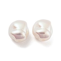 White ABS Plastic Imitation Pearl Bead, Nuggets, White, 13x12x10mm, Hole: 1.6mm