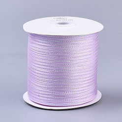 Plum Nylon Ribbons, with Sparkle Metallic Cord, for Gift Package, Party Wedding Decoration, Plum, 1/8 inch(3.5mm) , about 500yards/roll(457.2m/roll)