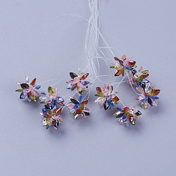 Разноцветный Стеклянные бусины тканые, цветок / бенгальский, изготовлен из конских глазных чар, красочный, 13 мм