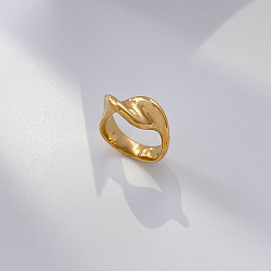 Twist 304 палец кольца из нержавеющей стали, золотые, твист, размер США 6 (16.5 мм)