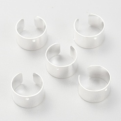 Серебро 304 ушные манжеты из нержавеющей стали, с отверстием, нет шаблона, серебряные, 10x6 мм, отверстие : 1 мм