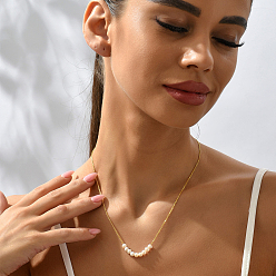 Золотой Элегантные ожерелья из натурального пресноводного жемчуга с рисовыми бусинами из металла для женщин, идеально подходит для любого случая, цветочный белый, золотые, 15.75 дюйм (40 см)