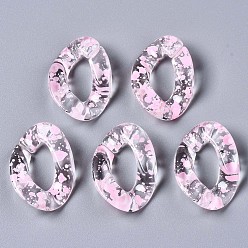 Бледно-Розовый Прозрачные акриловые соединительные кольца с аэрозольной краской, разъемы для быстрой связи, для изготовления бордюрных цепей, твист, розовый жемчуг, 29.5x20x6 мм, внутренний диаметр: 8x16 мм