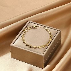 Сердце 304 женские браслеты-цепочки со звеньями из нержавеющей стали, сердце, сердце, 6-3/4 дюйм (17.3 см)