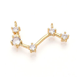 Скорпион Латунные микро проложить кубического циркония подвески, обереги двенадцати созвездий, долговечный, без никеля , реальный 18 k позолоченный, Скорпион, 13.5x23x3 мм, отверстие : 1.2 мм