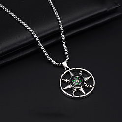 Звезда Кулон из сплава 201 ожерелья из нержавеющей стали для мужчин, античное серебро, звезда, 23.62~27.56 дюйм (60~70 см)