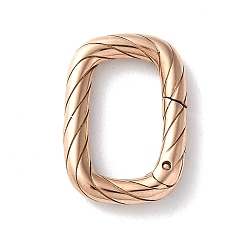 Light Gold 316 пружинные кольца из нержавеющей стали, текстурированный прямоугольник, золотой свет, 21x15x3 мм