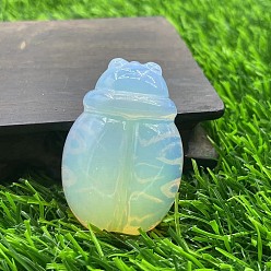 Опал Резные фигурки божьих коровок из опалита, для домашнего офиса настольный орнамент фэн-шуй, 50 мм