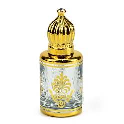 Gold Glass Roller Ball Bottles, with Cover, SPA Aromatherapy Essemtial Oil Empty Bottle, Gold, 6.8x2.8cm, Capacity: 10ml(0.34fl. oz)
