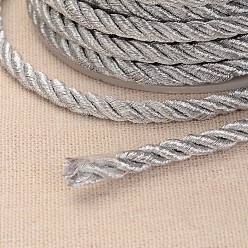 Silver Twisted Nylon Thread, Silver, 5mm, about 18~19yards/roll(16.4m~17.3m/roll)