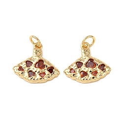 Настоящее золото 18K Латунные микро проложить кубического циркония подвески, фанатские прелести, без кадмия и без свинца, стойки покрытие, долговечный, с целью перехода в кольце, реальный 18 k позолоченный, 14x15.5x2.5 мм, отверстие : 3.3 мм