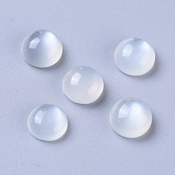 White Moonstone Кабошоны из натурального белого лунного камня, полукруглые / купольные, 6x3 мм