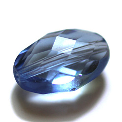 Светло-Голубой Имитация Австрийские кристаллические шарики, класс AAA, граненые, овальные, Небесно-голубой, 13x10x7 мм, отверстие : 0.9~1 мм