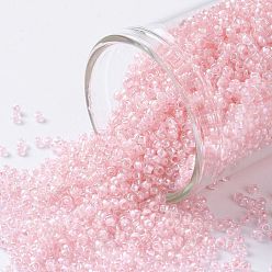 (780) Inside Color AB Crystal/Bubblegum Lined TOHO Round Seed Beads, Japanese Seed Beads, (780) Inside Color AB Crystal/Bubblegum Lined, 15/0, 1.5mm, Hole: 0.7mm, about 15000pcs/50g