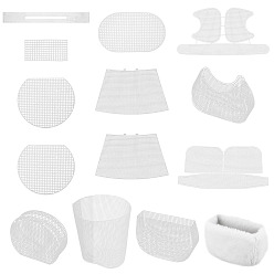 Blanc 4styles de toile en maille plastique, modèle de fabrication de sac seau, pour la confection de fils, projets de tricot et de crochet, blanc, 55~520x110~295x1.5~2mm