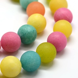 (52) Непрозрачная лаванда Матовые естественный Malaysia нефрита круглые бусины пряди, окрашенные, разноцветные, 10 мм, отверстие : 1 мм, около 38 шт / нитка, 14.5~15 дюйм